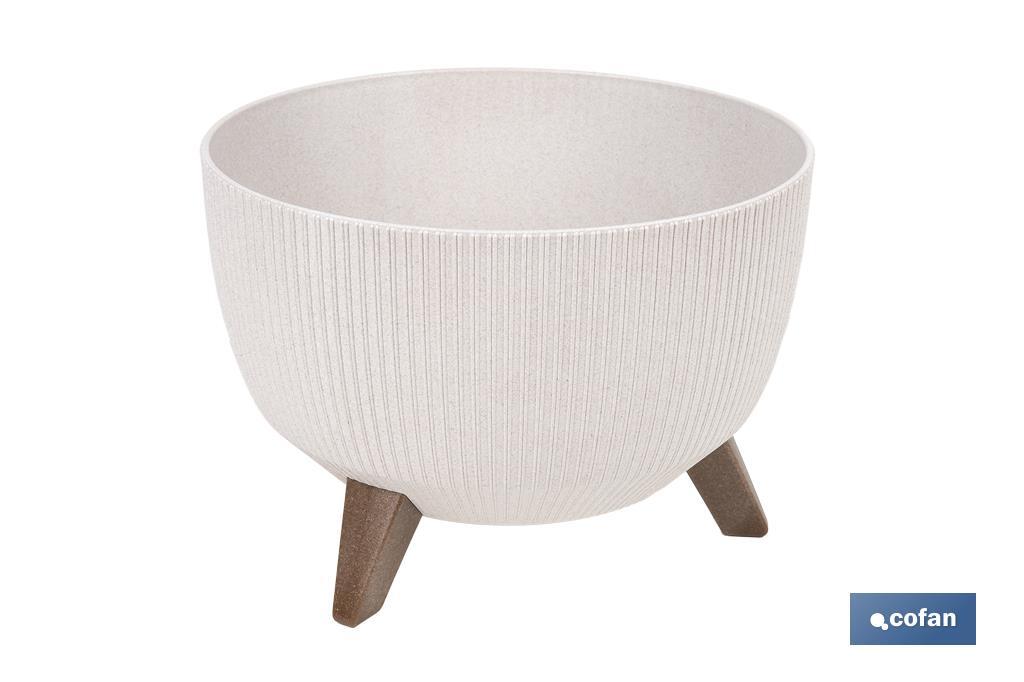 Decorative plant pots with detachable legs | Round ribbed plant pot | UV-resistance | Available in different colours and sizes  - Cofan