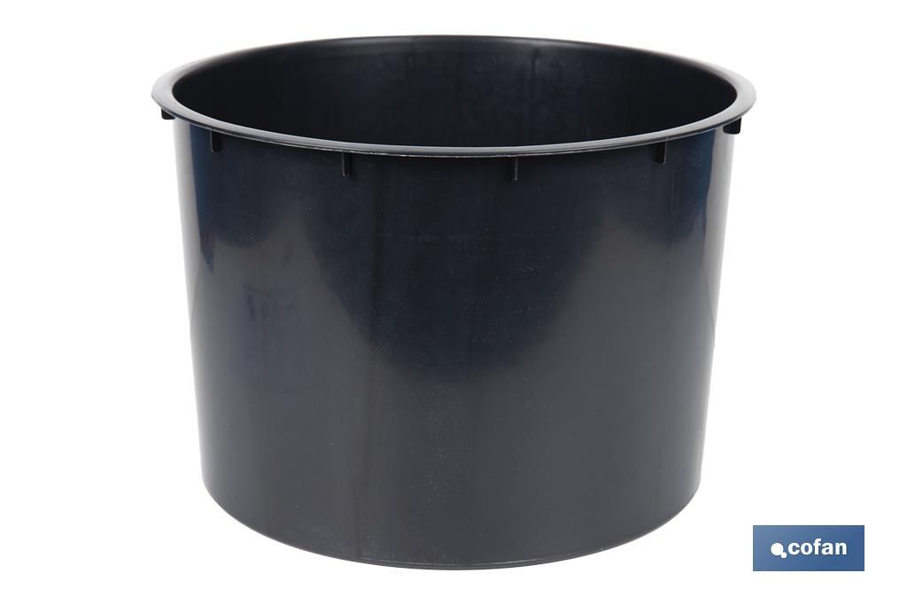 Maceteros cónicos decorativos con depósito | Color: negro | Resistentes para los UV | Material: polipropileno | Disponibles en diferentes medidas - Cofan