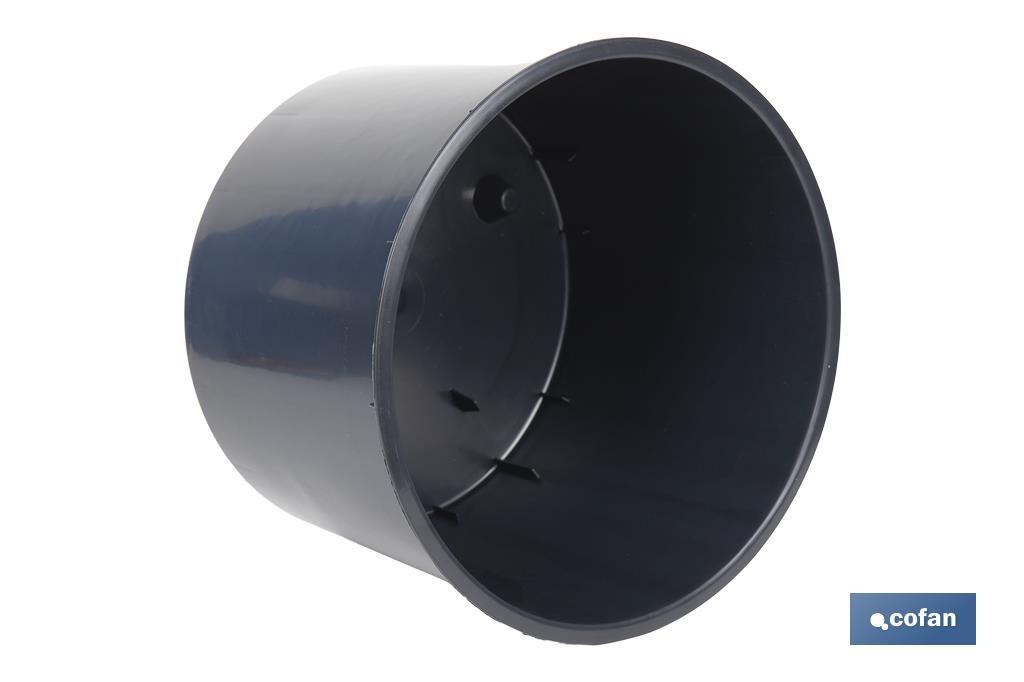 Maceteros cónicos decorativos con depósito | Color: negro | Resistentes para los UV | Material: polipropileno | Disponibles en diferentes medidas - Cofan