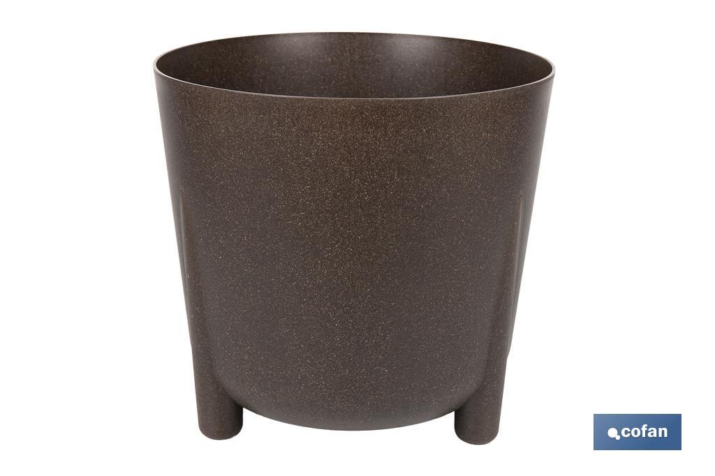 Decorative plant pots with legs | Drain plug included | Available in coffee and cream colours | Different sizes and capacities - Cofan