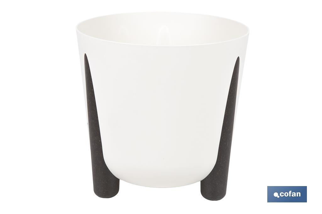 Decorative plant pots with legs | Drain plug included | Available in coffee and cream colours | Different sizes and capacities - Cofan