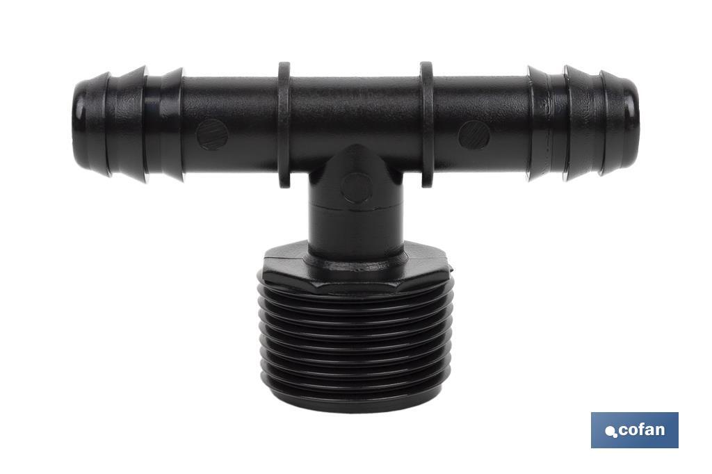 Branch tee hose connector | Thread: 3/4" | Essential irrigation accessory for any drip irrigation system installation - Cofan