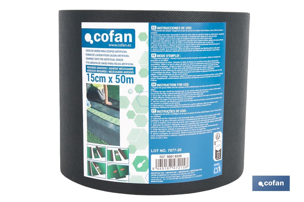 Cinta de unión para césped artificial sin adhesivo | Disponible en cuatro medidas diferentes - Cofan