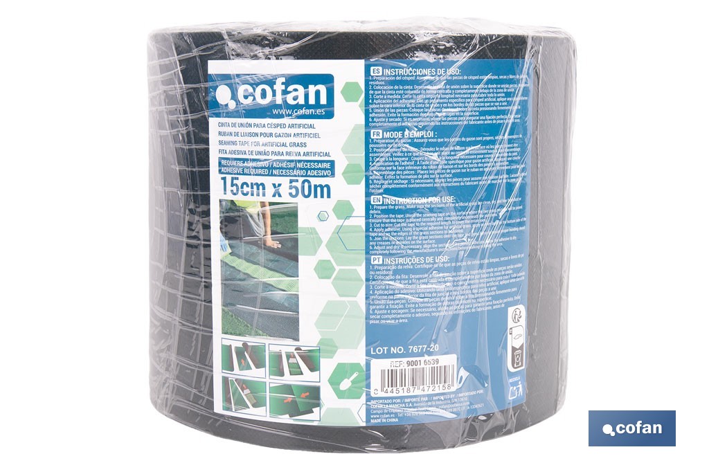 Cinta de unión para césped artificial sin adhesivo | Disponible en cuatro medidas diferentes - Cofan