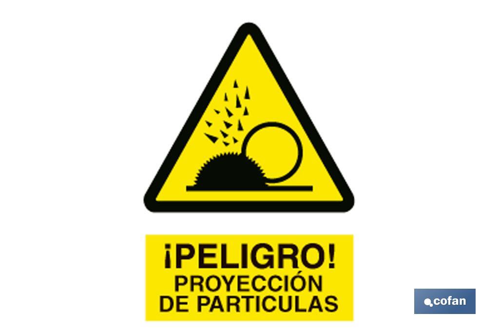 Proyección partículas. El diseño de la señal puede variar, pero en ningún caso se variará el significado de la misma. - Cofan