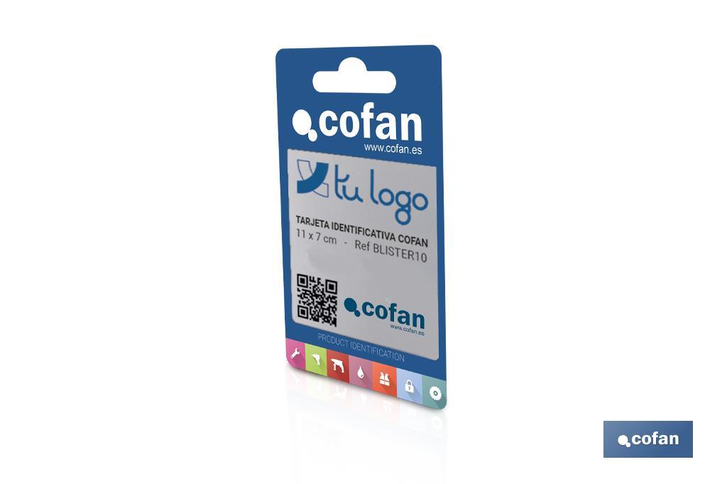 BLISTER DE CARTÃO PARA IDENTIFICAÇÃO DO PRODUTO EM EXPOSIÇÃO - Cofan