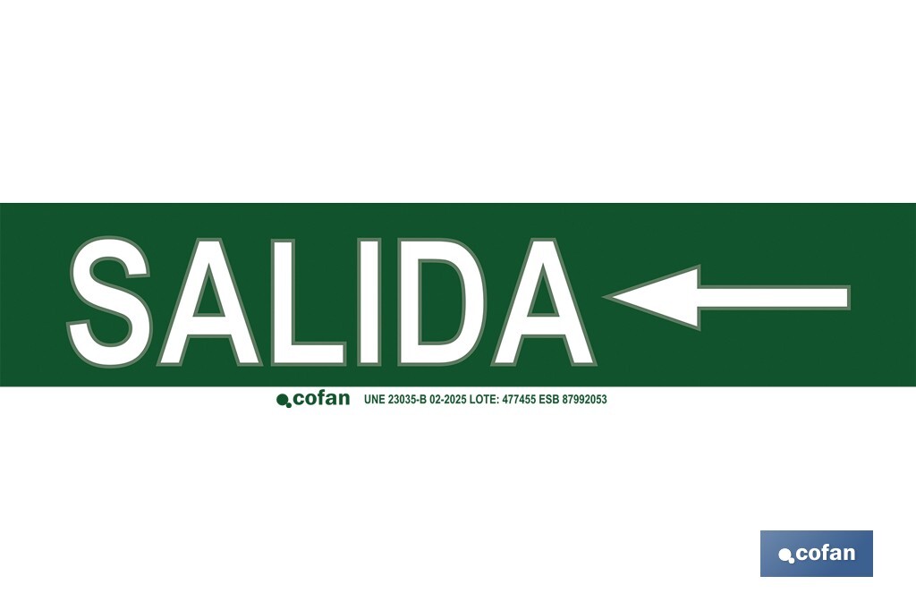 Señal "Salida" izquierda - Cofan