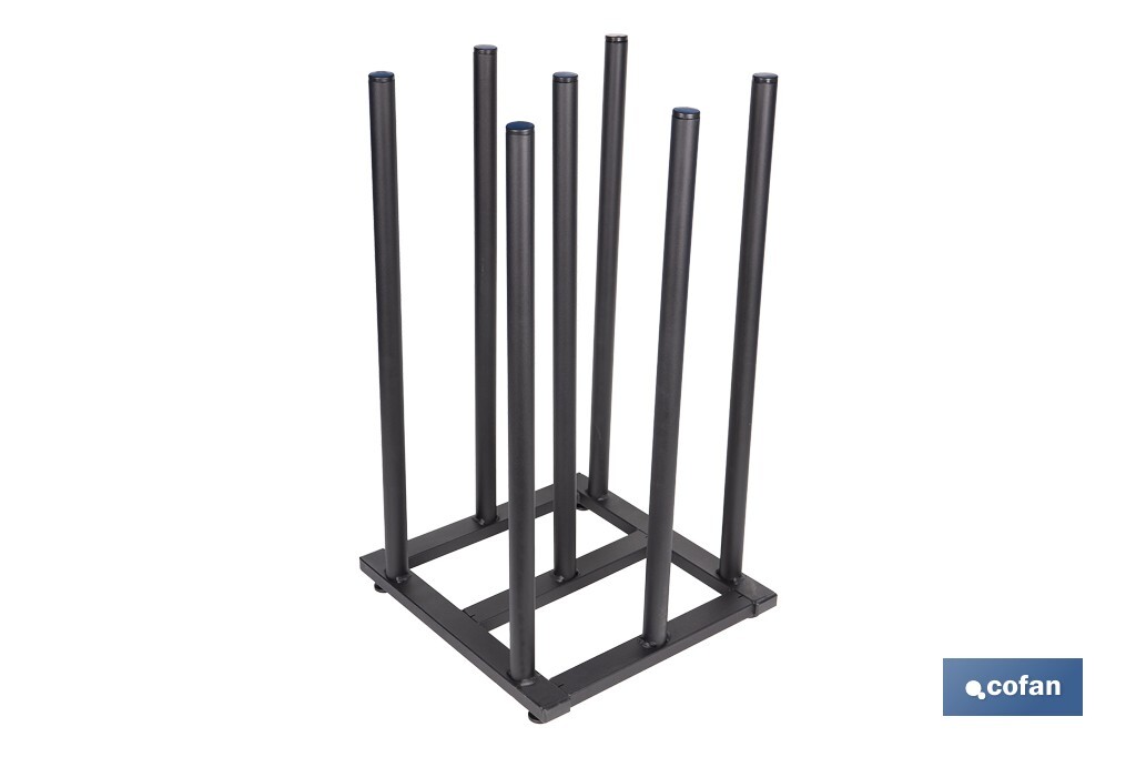 Vertical display stand for 7 oilcloth rolls | Sturdy metal construction | Efficient organisation - Cofan