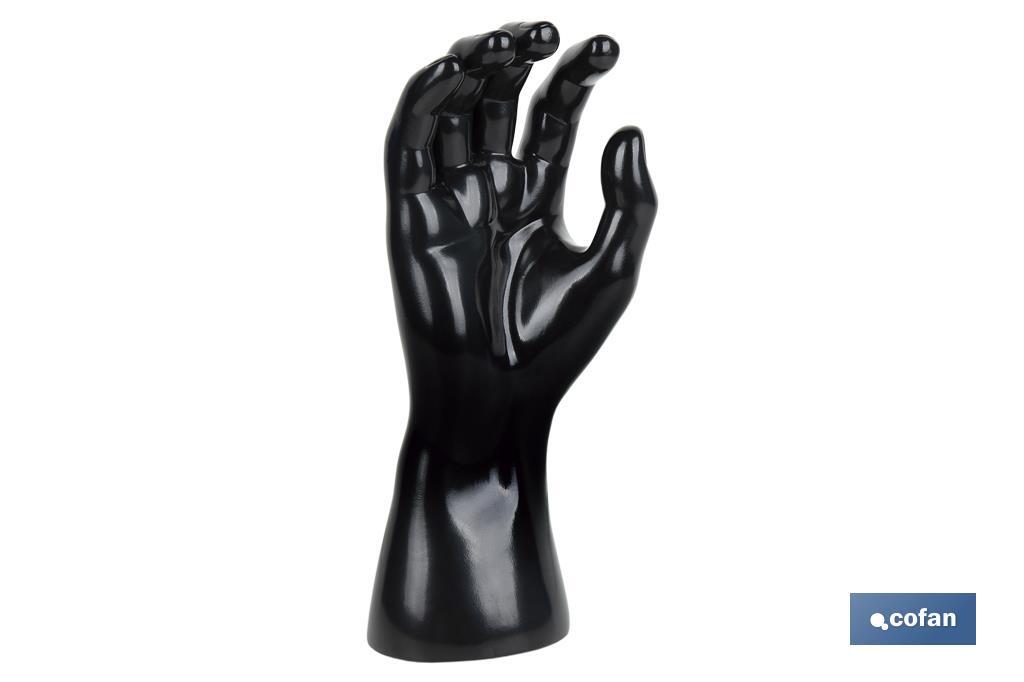 Glove display hand | Mannequin right hand with magnetic base | Black polypropylene - Cofan