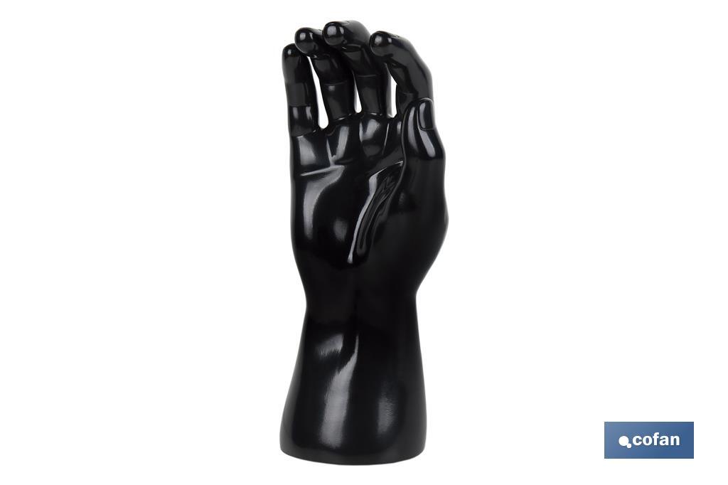 Expositor de luvas | Mão direita expositora com base magnética | Fabricado em poliprolipeno de cor preta - Cofan