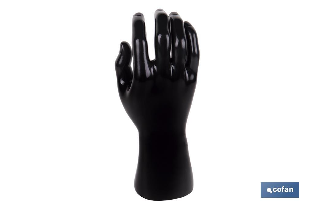 Glove display hand | Mannequin right hand with magnetic base | Black polypropylene - Cofan