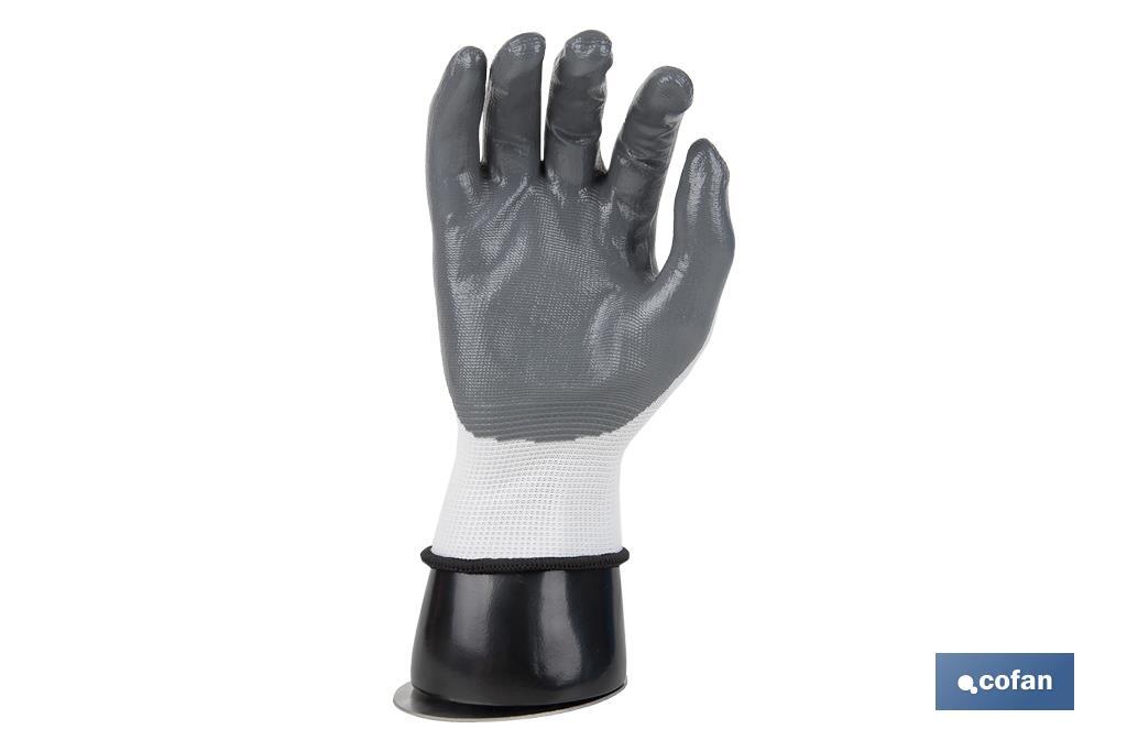 Expositor de guantes | Mano derecha expositora con base magnética | Fabricado en polipropileno de color negro - Cofan