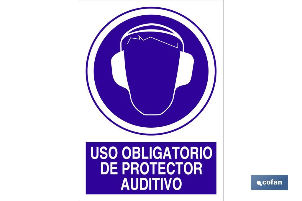 Uso obligatorio de protector auditivo - Cofan