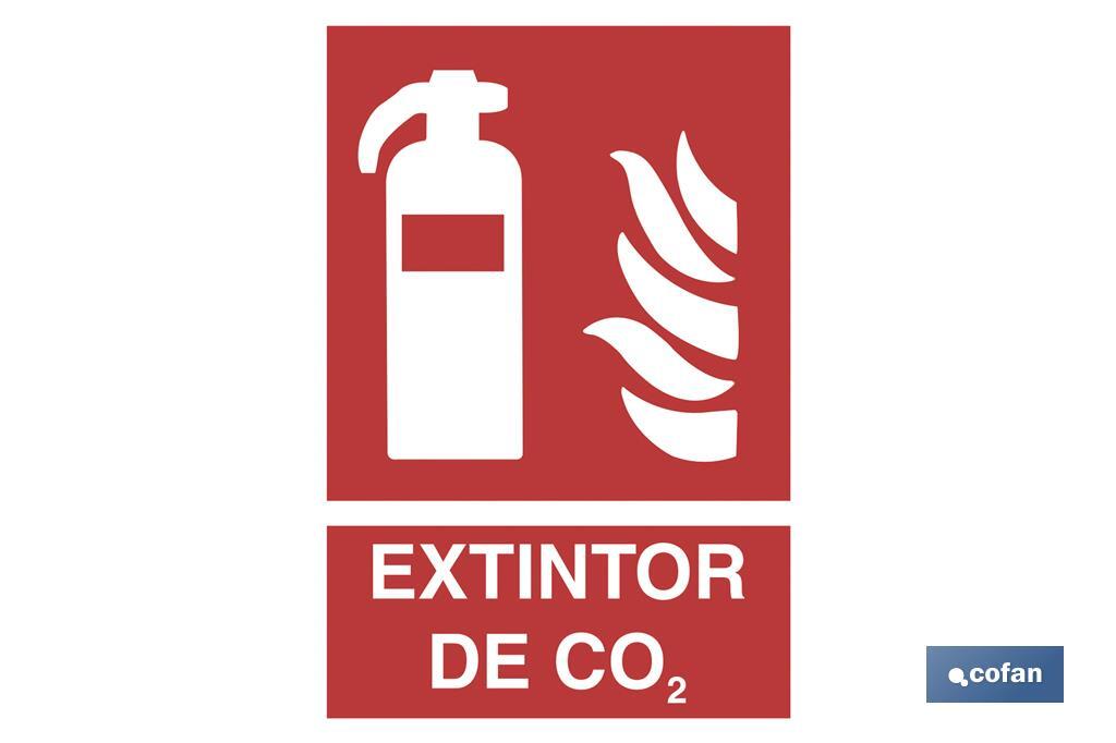 Fire extinguisher CO2. The design of the sing may vary, but in no case will its meaning be changed. - Cofan