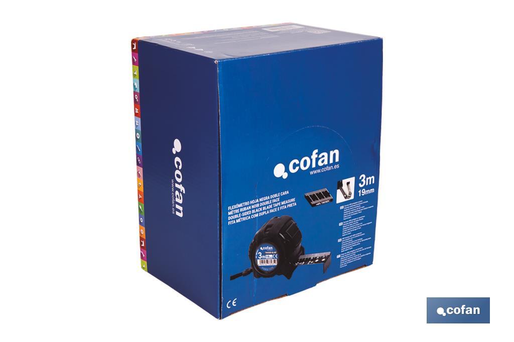 Expositor para flexómetros estándar con botón de bloqueo de Cofan | Incluyen los flexómetros | Varias medidas y capacidades - Cofan