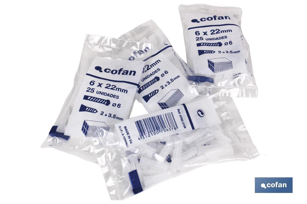 White "plastic" fittings (25pcs bags) - Cofan