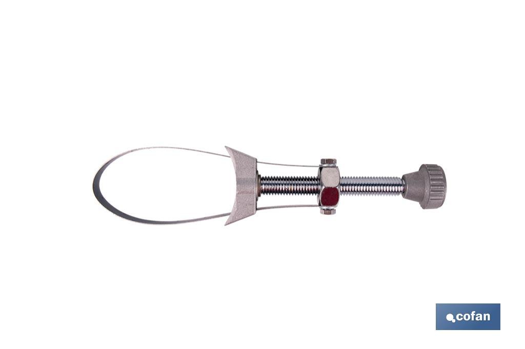 Clé pour filtre à huile avec cerclage en acier | Diamètres : Ø65 et Ø105 mm  - Cofan