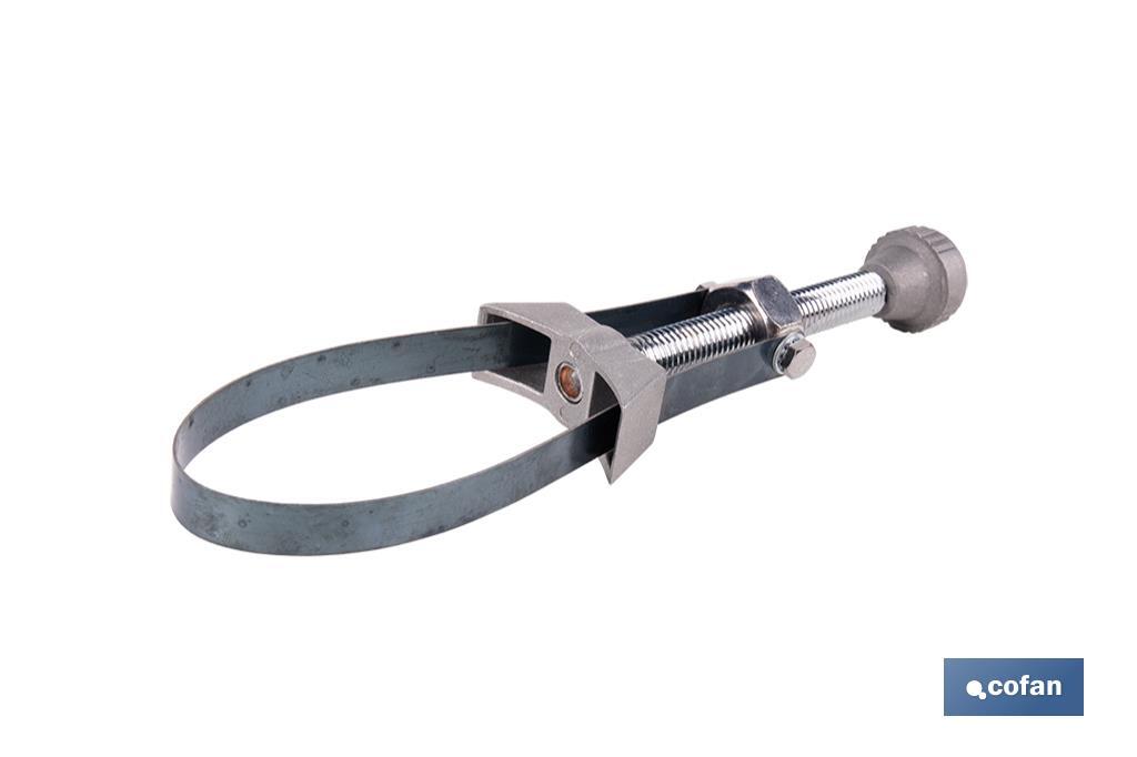 Clé pour filtre à huile avec cerclage en acier | Diamètres : Ø65 et Ø105 mm  - Cofan