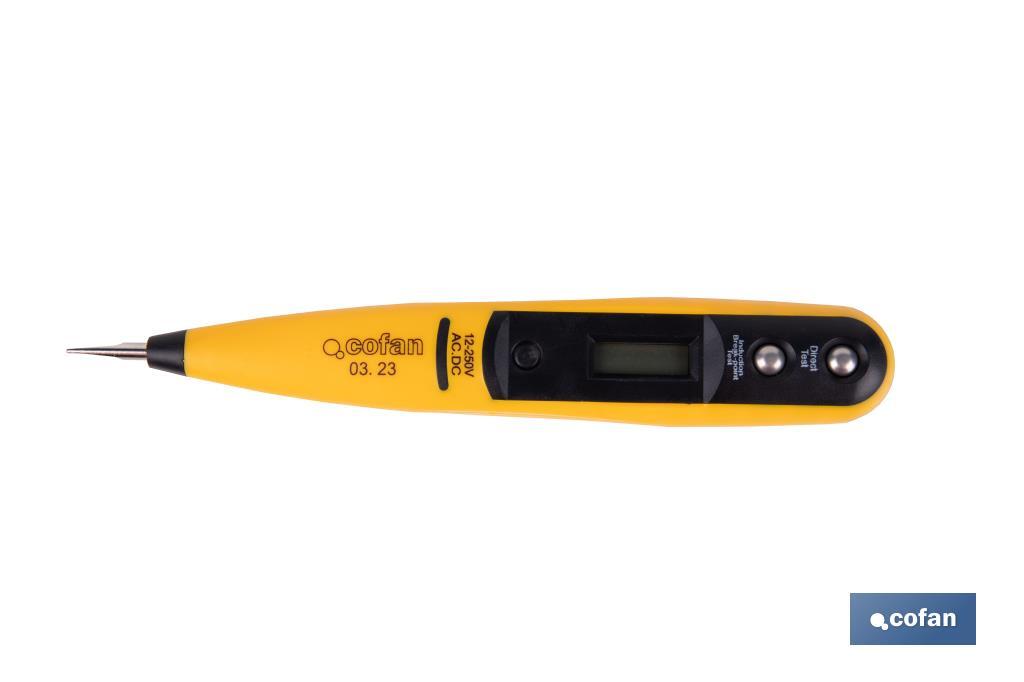 Digital voltage tester | 0-220 AC/DC | Size: 140mm - Cofan