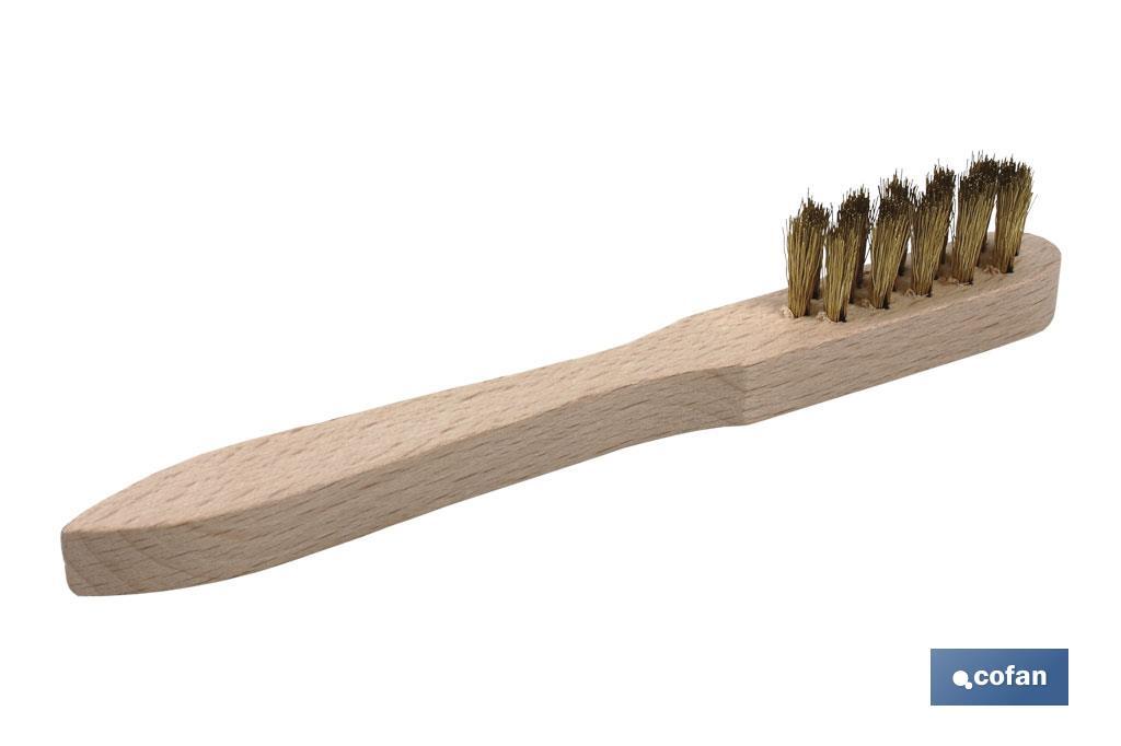 Cepillo de alambre latonado para bujías| 3 filas de alambre | Longitud: 150 mm - Cofan