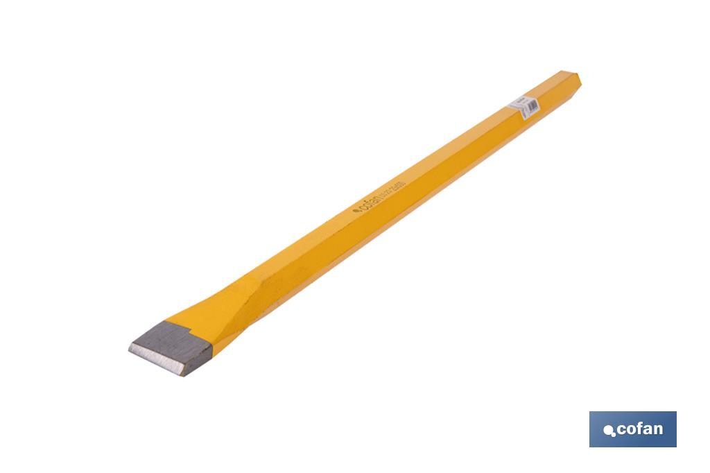 Flat chisel with hex shank | With no protective handle | Available in various sizes | Steel - Cofan