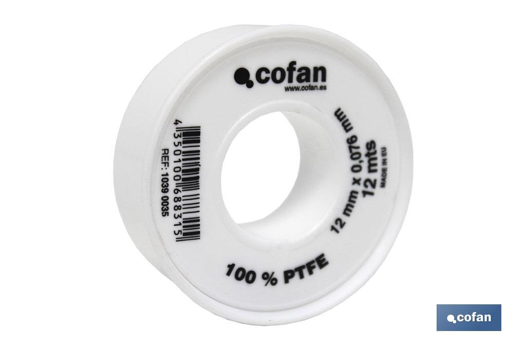 Rolo PTFE de 12mm x 0,076mm - Cofan