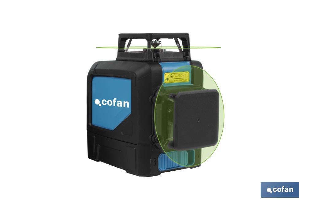 Self-levelling laser level | Working range: 30m | Cross-line laser | 360° levelling - Cofan