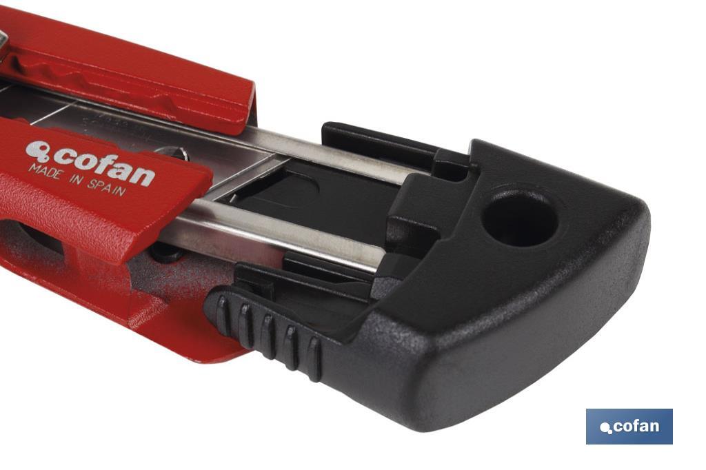 Cutter professionnel | Cutter ergonomique et léger | Dimension de la lame de 18 mm - Cofan
