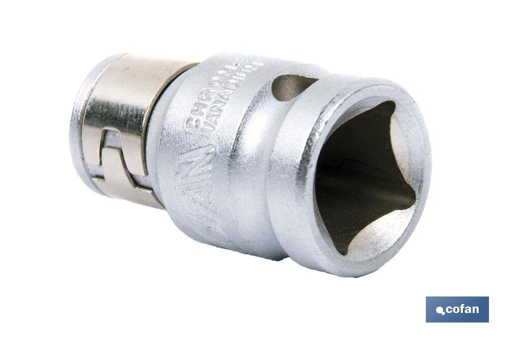 5/6" Ratchet socket bit adaptor | Chrome-vanadium steel | Size: 3/8" - Cofan