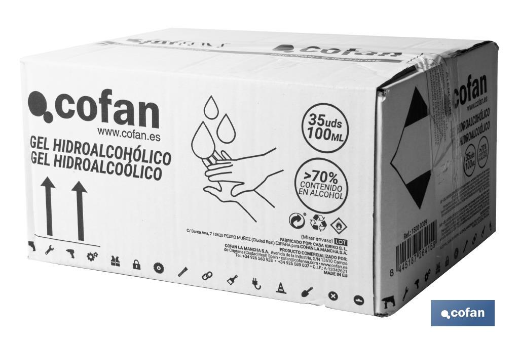 Hand sanitiser gel | Pack of 35 pieces | More than 70% alcohol content - Cofan