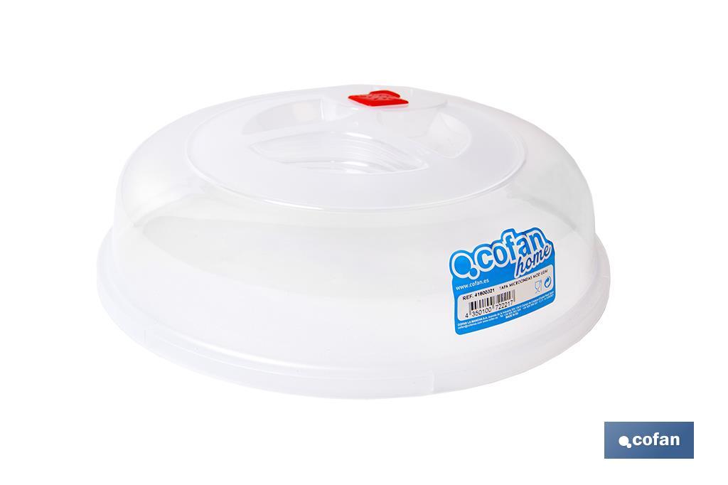 Microwave cover | Udai Model | Clear Polypropylene | Size: 26.5 x 8.2cm - Cofan