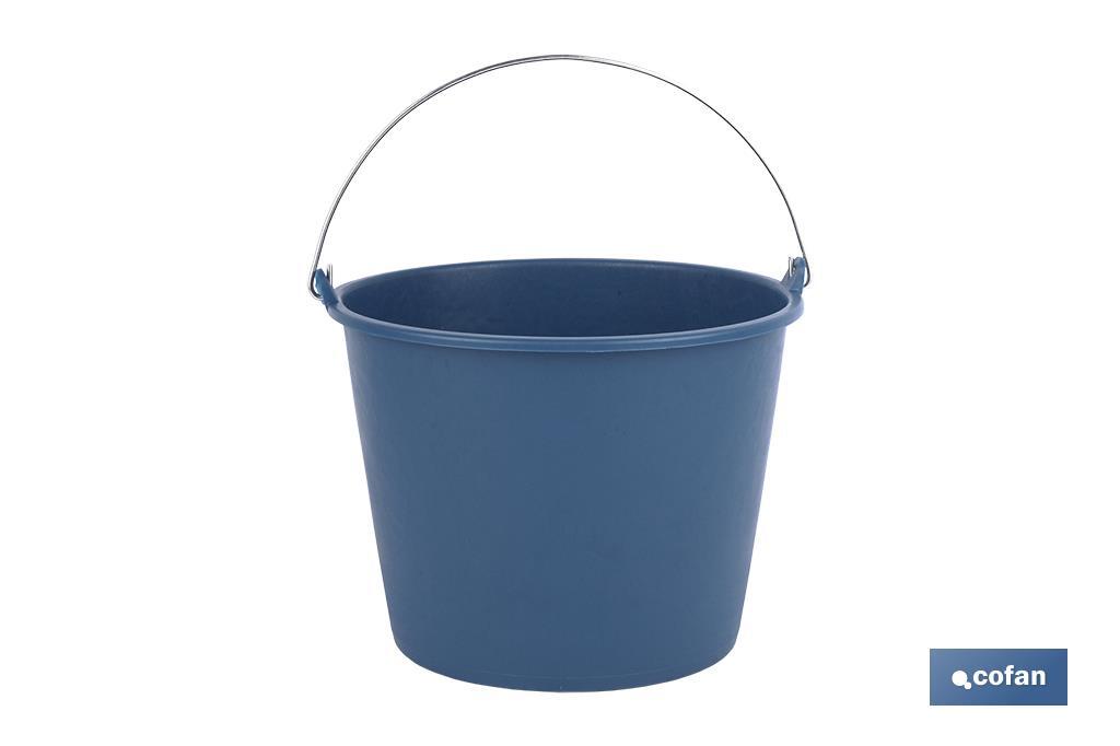 Seau en Plastique | Avec Poignée en Métal | Capacité de 6, 8, 12 ou 16 L | Couleur Bleue | Seau Multi-usages pour la Maison - Cofan