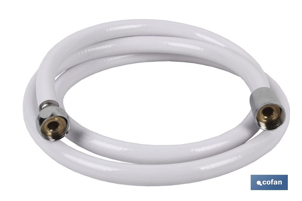 Shower hose | PVC | White | Brass fittings| Length: 1.5 | Universal thread of 1/2" - Cofan