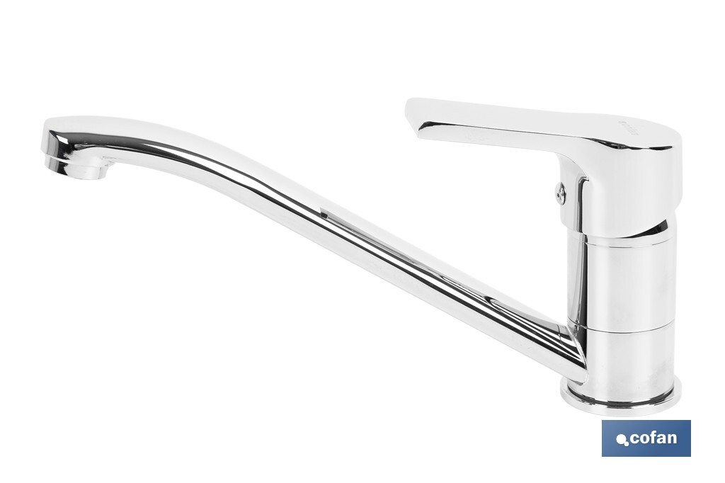 Single-handle sink tap | Low spout | Ross Model | Brass | Size: 12 x 25 x 4cm - Cofan