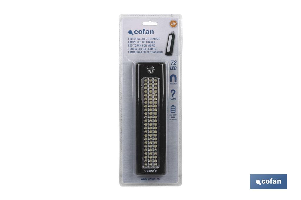 72 LED rechteckige Lampe mit Magnet/Haken - Cofan