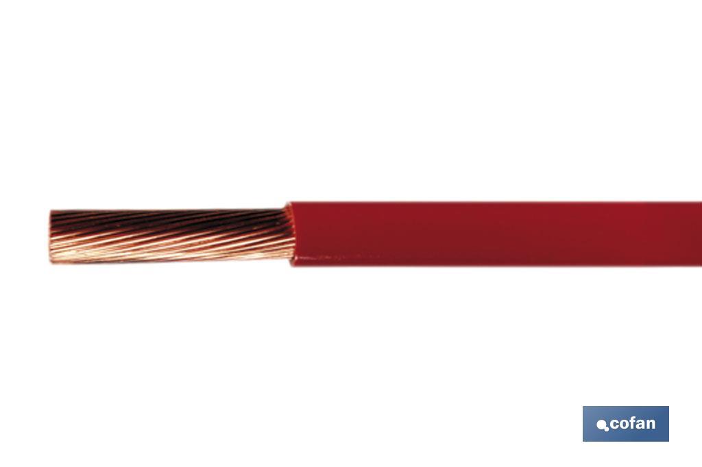 Rouleau de Câble Électrique de 100 m | H07V-K | Section 1 x 1,5 mm2 | Couleur Rouge - Cofan