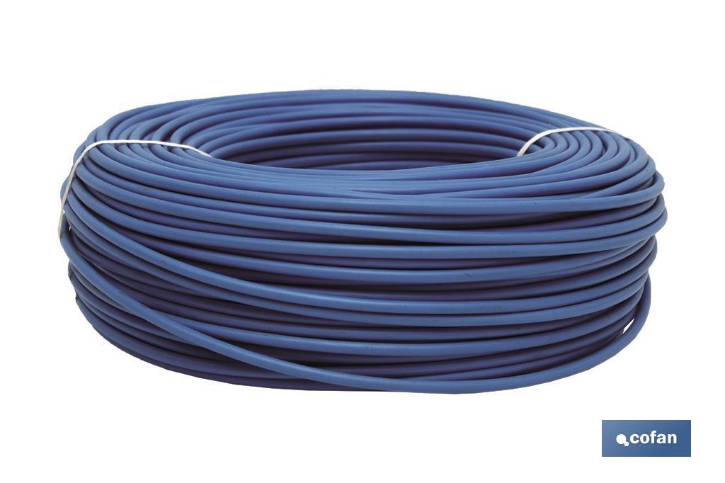 Rollo Cable Eléctrico de 100 m | H07V-K | Sección de cable de varias medidas | Color: Azul - Cofan