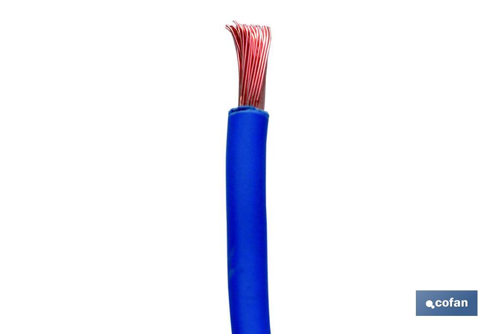 Rollo Cable Eléctrico de 100 m | H07V-K | Sección de cable de varias medidas | Color: Azul - Cofan