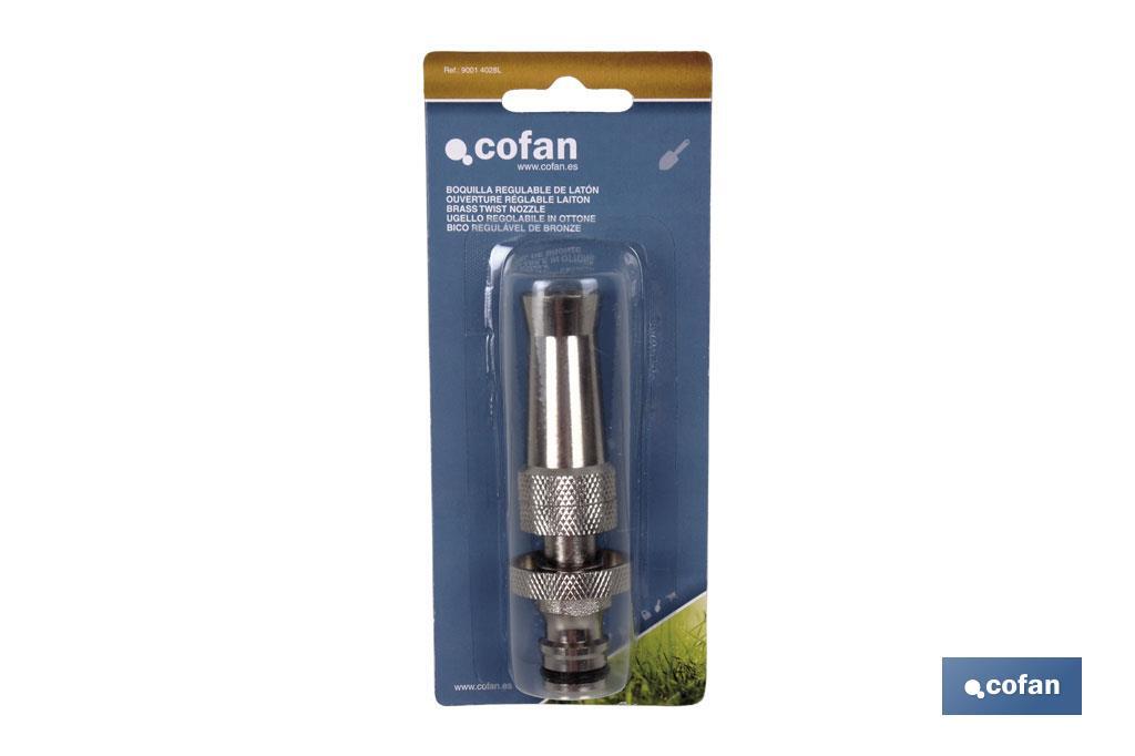 Adjustable brass nozzle | Nozzle for garden hoses | Suitable for several types of irrigation - Cofan