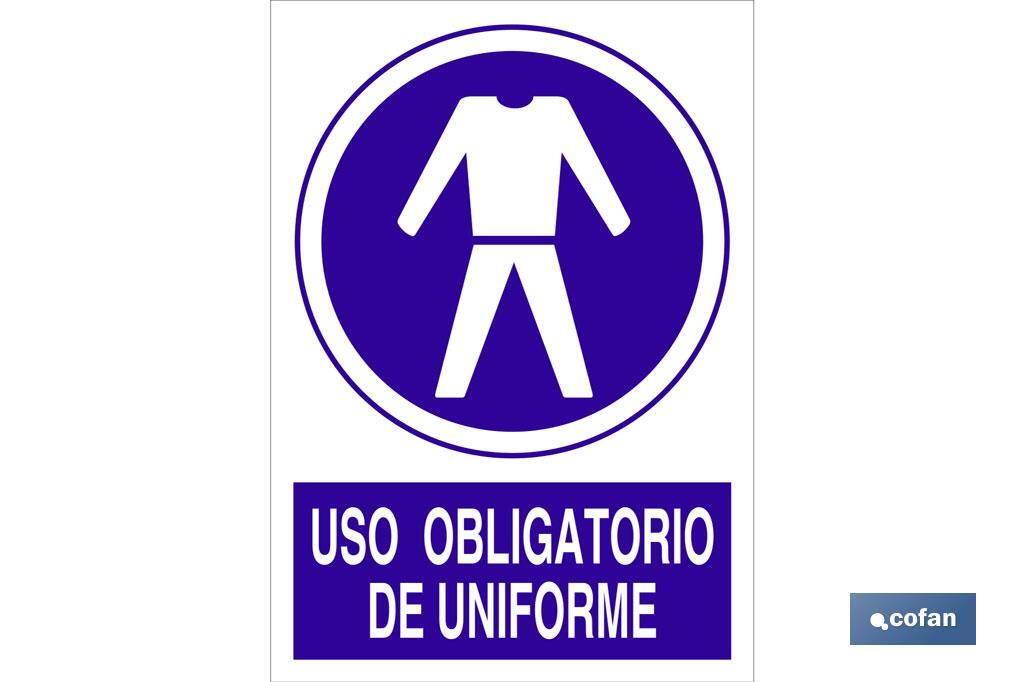 Uso obligatorio de uniforme. El diseño de la señal puede variar, pero en ningún caso se variará el significado de la misma. - Cofan