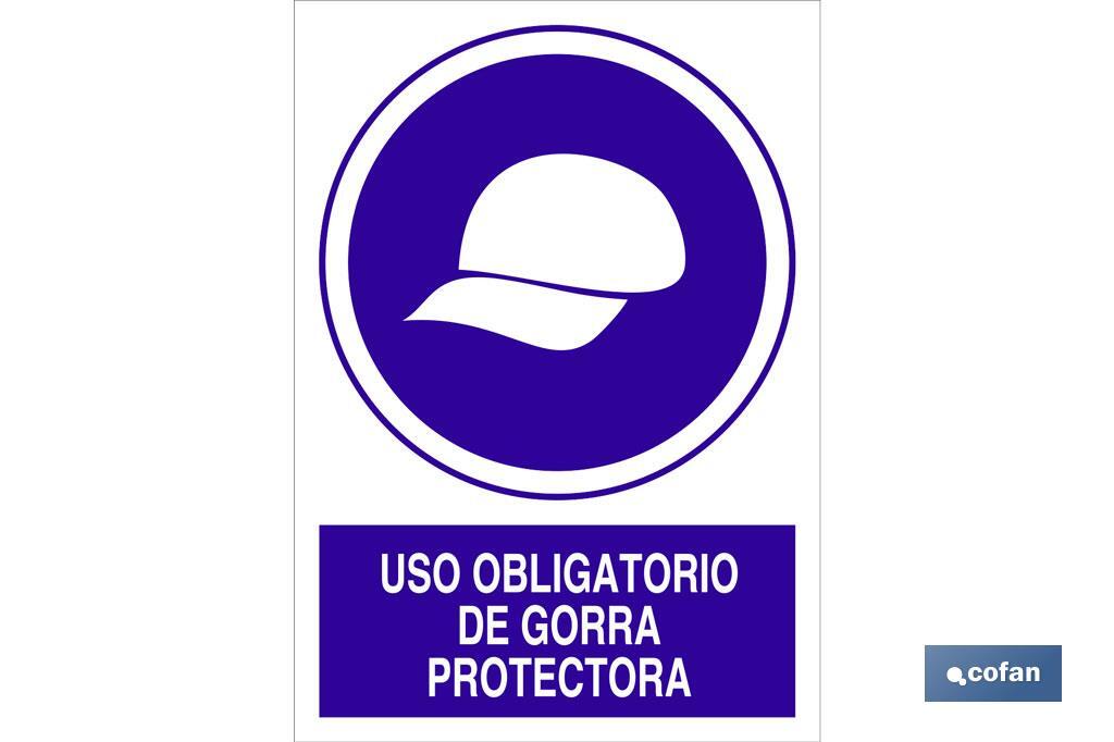 Obrigatório boné de protecção. O desenho do sinal pode variar, mas em nenhum caso o seu significado será alterado. - Cofan