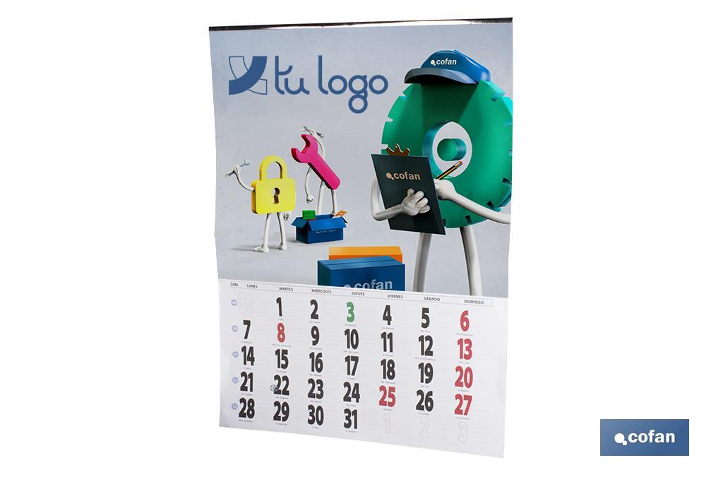 Calendarios de pared en Portugués de 43,5 x 59,5 cm - Cofan