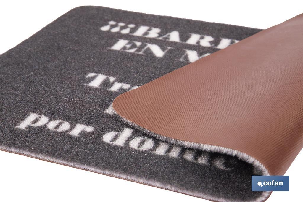 Paillasson d'entrée "Barra libre" | Approprié pour l'intérieur et l'extérieur | Matériau résistant | Base antidérapante | Dimensions : 40 x 60 cm - Cofan
