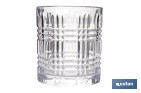 Pack de 6 vasos de agua con relieve | Capacidad: 27,5 cl | Material: vidrio | Color: transparente - Cofan