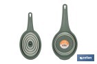 Pack of collapsible funnel and strainer with handle and 0.6-litre capacity | Colour: green | Space saving and easy storage - Cofan