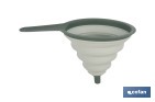 Pack of collapsible funnel and strainer with handle and 0.6-litre capacity | Colour: green | Space saving and easy storage - Cofan