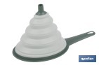 Pack of collapsible funnel and strainer with handle and 0.6-litre capacity | Colour: green | Space saving and easy storage - Cofan
