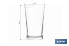 Pack de 6 vasos de caña de vidrio templado | Capacidad: 200 ml | Adecuado para cerveza, agua, refrescos y zumos - Cofan