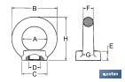 Stainless steel A2 female elevation ring DIN-582 - Cofan