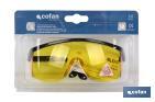 Blister di occhiali di sicurezza | Lenti gialle | Protezione UV | EN 166:2001 - Cofan